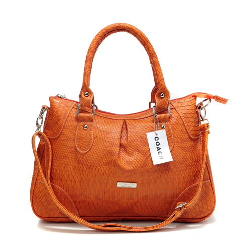 Coach Madison Embossed Medium Orange Satchels DEL - Click Image to Close